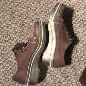 Dansko Vegan Lace up Clogs Canvas